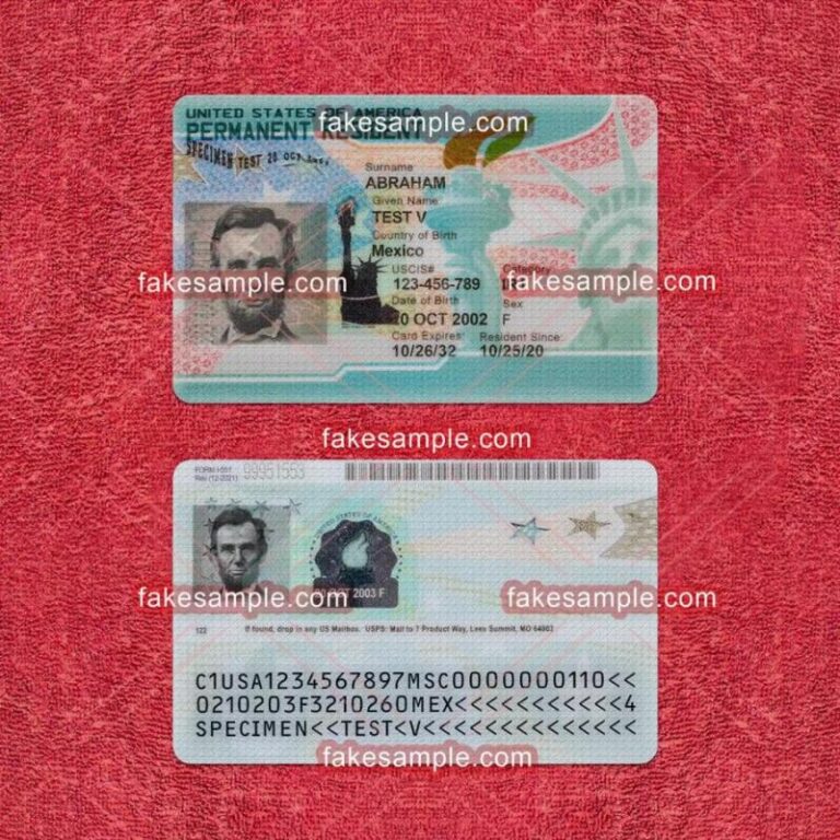 Cyprus Residence Card Fake Template